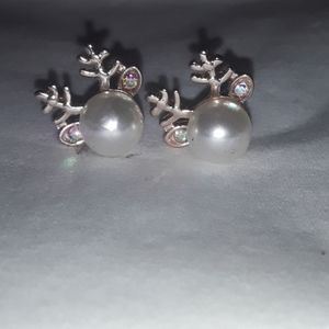 Sterling Silver reindeer earrings